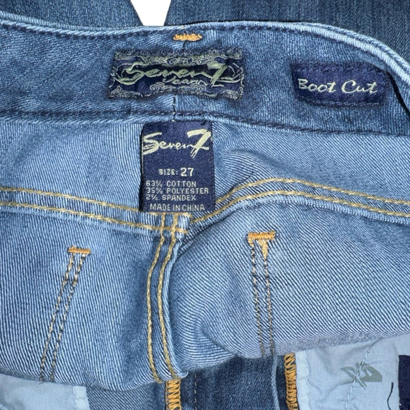Seven 7 All of Man Kind Boot Cut Jeans Size 27x32 Blue Denim Flare - Picture 7 of 7